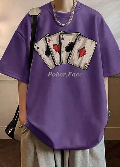 Shirts Green O T Neck Faux Loose Print Summer Army Suede Men