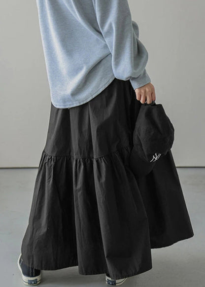 Skirt Spring Cotton Waist Green Elastic Loose Army Wrinkled