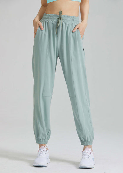 Loose Pants Tie Waist Elastic Yoga Lantern Black