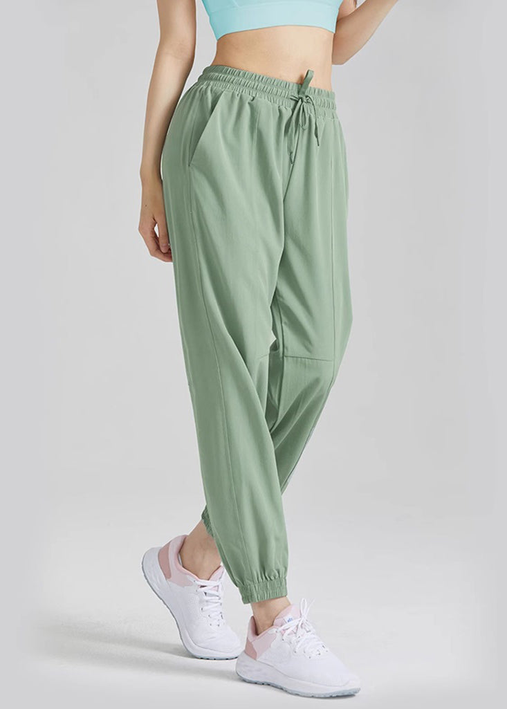 Loose Pants Tie Waist Elastic Yoga Lantern Black