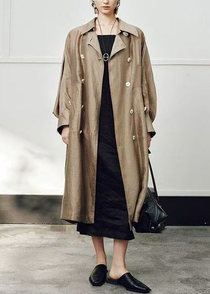 Collar Champagne Pan Loose Linen Peter Breast Silk Double Gold