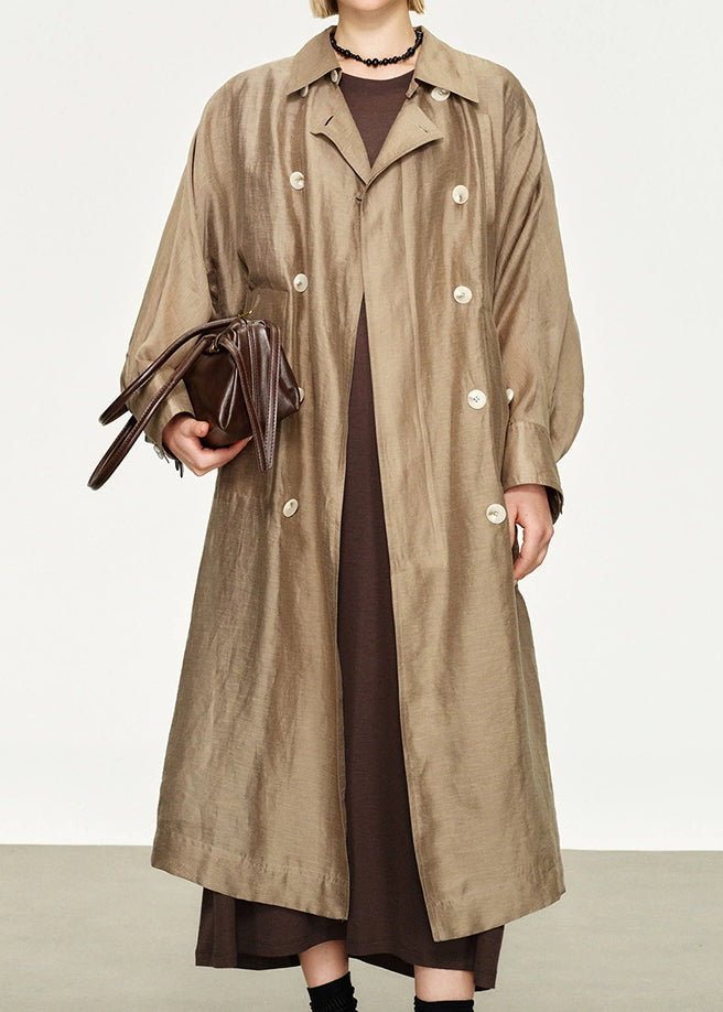 Collar Champagne Pan Loose Linen Peter Breast Silk Double Gold