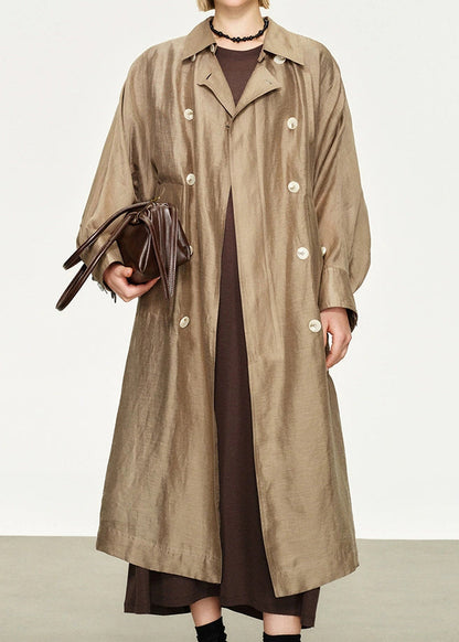 Collar Champagne Pan Loose Linen Peter Breast Silk Double Gold