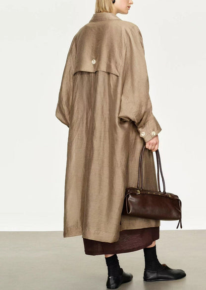 Collar Champagne Pan Loose Linen Peter Breast Silk Double Gold