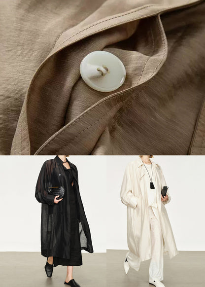 Collar Champagne Pan Loose Linen Peter Breast Silk Double Gold