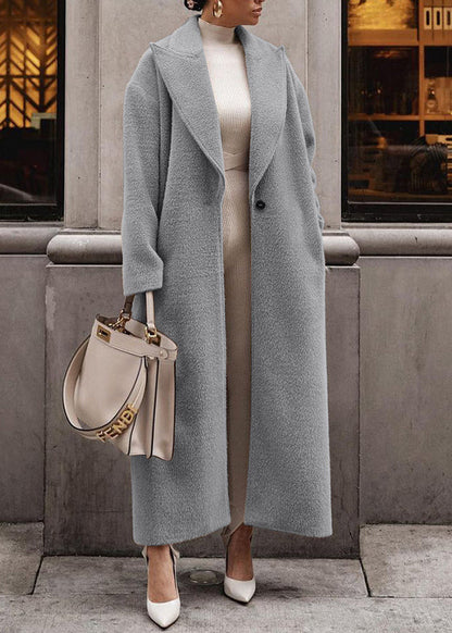 Coat Collar Khaki Pockets Spring Button Peter Long Loose Pan