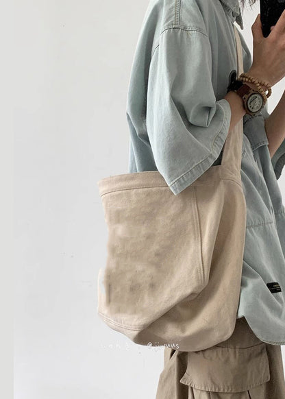 Summer Button Denim Men's Light Shirts Loose Pockets Blue