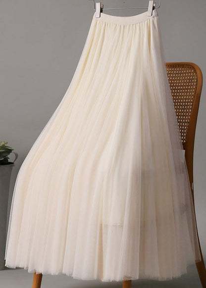 A Skirts Elastic Pink Waist Loose Line Tulle