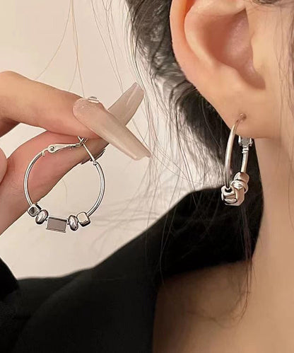 Earrings Broken Silk Hoop Loose Copper Silver