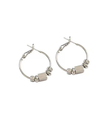 Earrings Broken Silk Hoop Loose Copper Silver