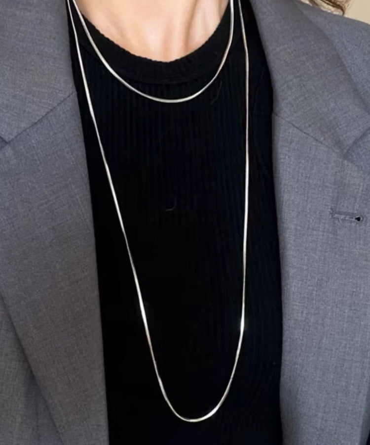 Double Silk Layer Loose Steel Stainless Necklace