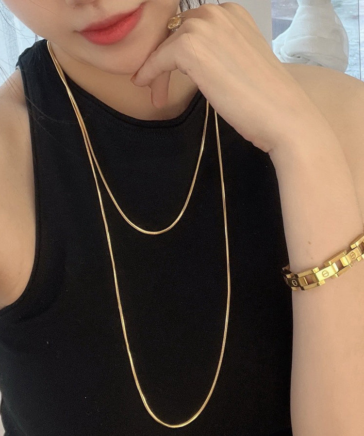 Double Silk Layer Loose Steel Stainless Necklace