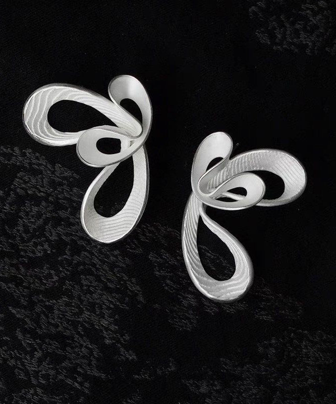 Loose Silk Sterling Silver Double Cloud Stud Earrings QQ072