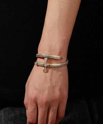 Of Bracelets Silver Men Zircon Silk Sterling Justice Sword