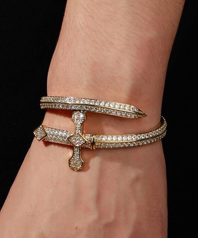 Of Bracelets Silver Men Zircon Silk Sterling Justice Sword