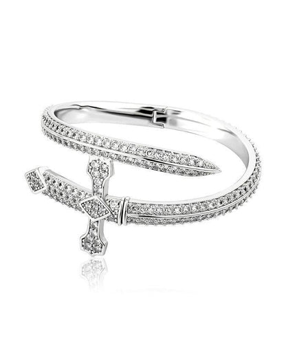 Of Bracelets Silver Men Zircon Silk Sterling Justice Sword