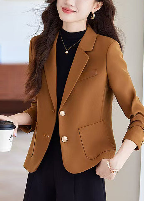 Modern Brown Silm Fit Formal Short Coats Spring YJ017