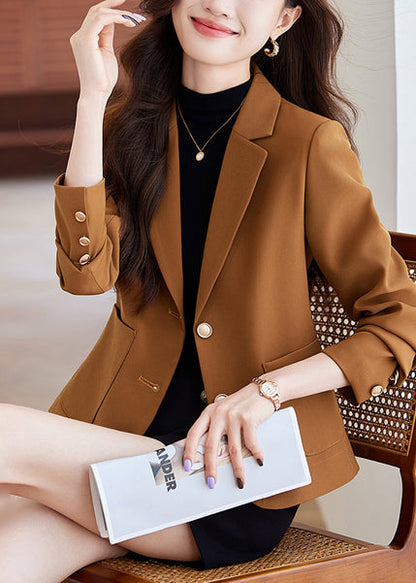 Modern Brown Silm Fit Formal Short Coats Spring YJ017