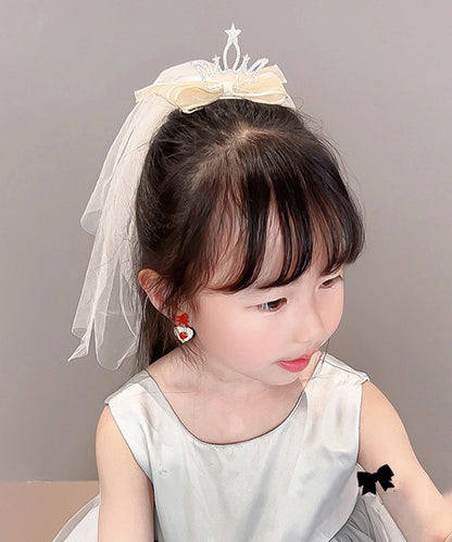 Modern Champagne Alloy Zircon Tulle Headcloth Kids Hairpin YG030