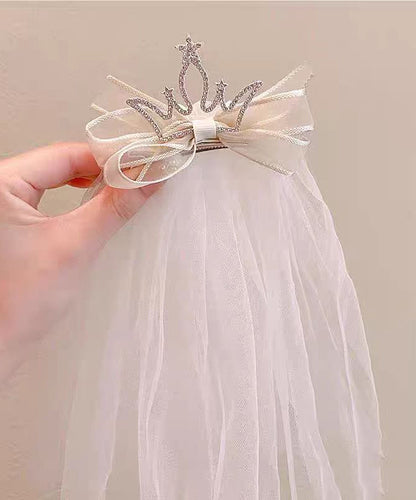 Modern Champagne Alloy Zircon Tulle Headcloth Kids Hairpin YG030