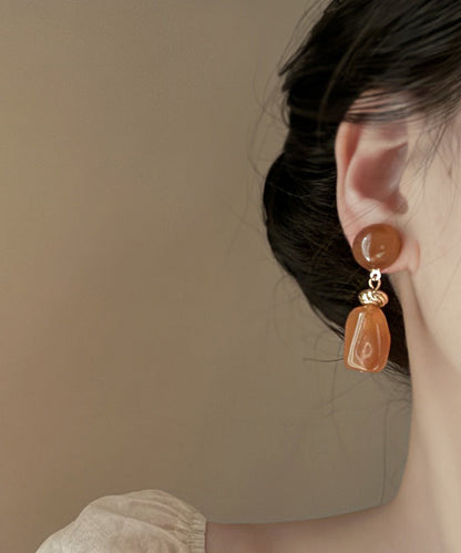 Modern Coffee Acrylic Alloy Resin Drop Earrings PO035