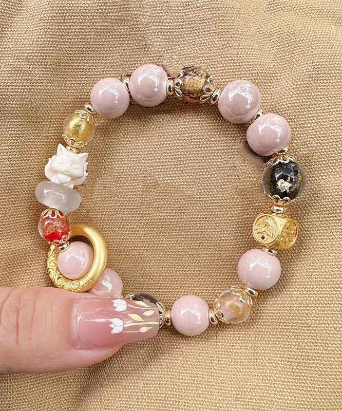 Glaze Colorblock Ceramic Gold Coloured Ancient Chain Modern