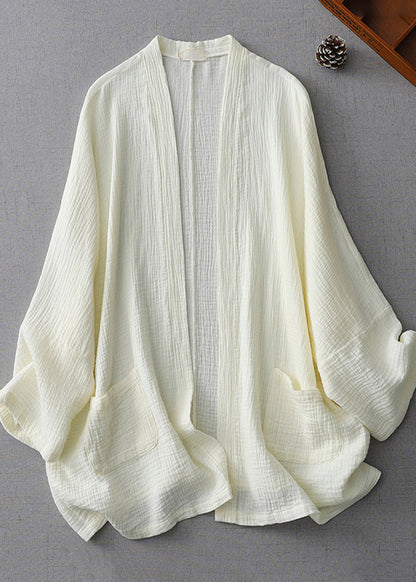 White Cardigan Cotton Modern Spring Milk Oversized
