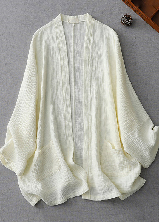 White Cardigan Cotton Modern Spring Milk Oversized