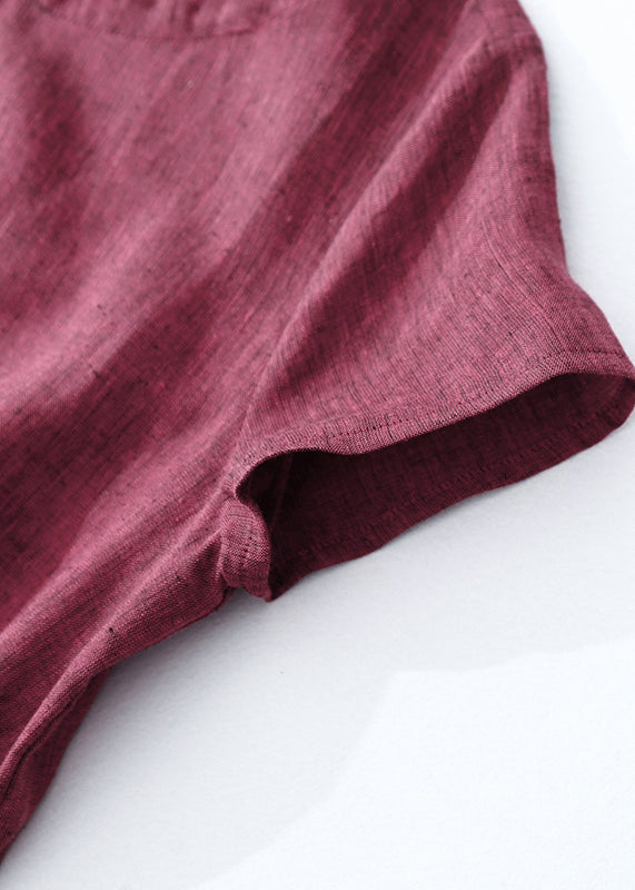 Long Linen Cinched Summer Dress Modern Mulberry