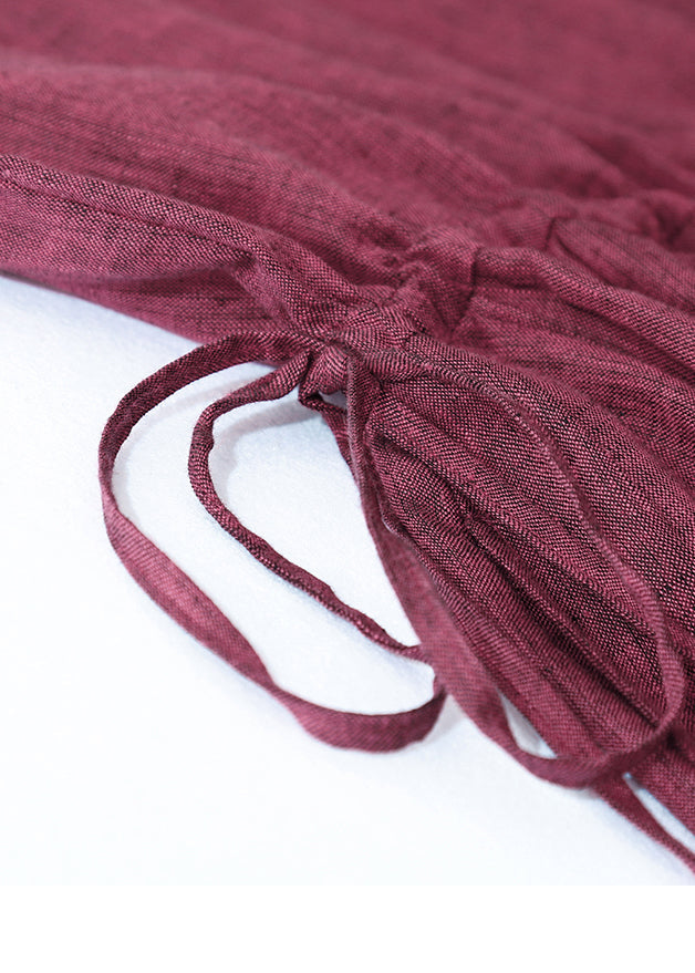 Long Linen Cinched Summer Dress Modern Mulberry