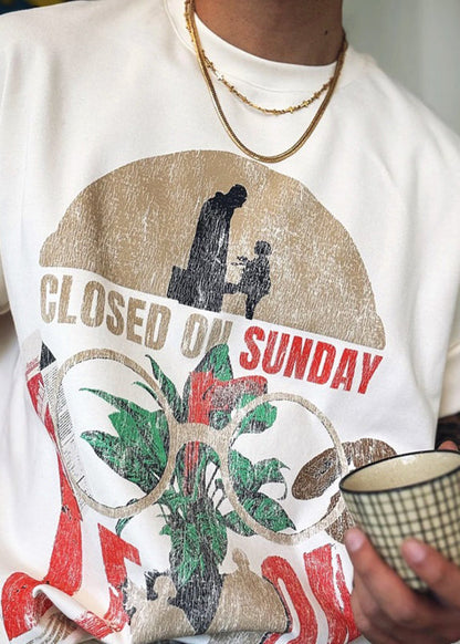 Neck Print T Cotton White Shirts Summer Modern Letter O