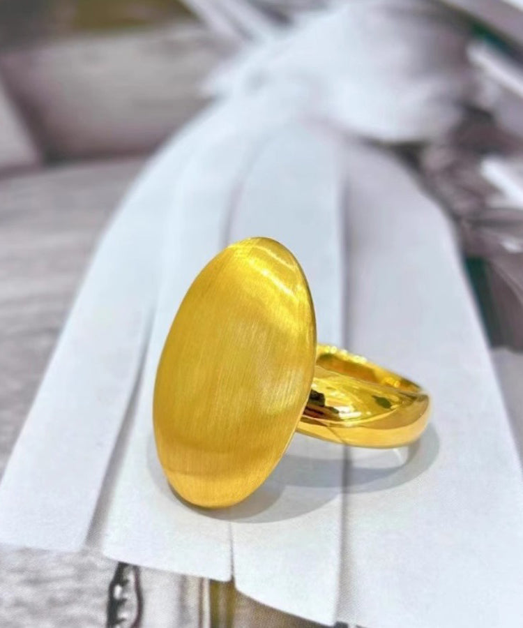 Modern Yellow 14K Gold Pigeo Egg Shaped Rings QI058