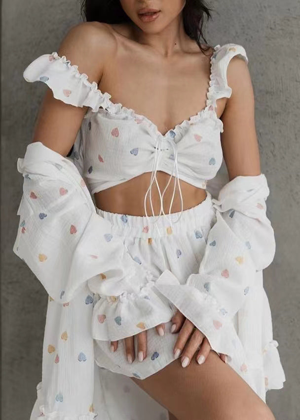 3 Summer Print Pajama Multicolour Sets Cotton Oversized Love