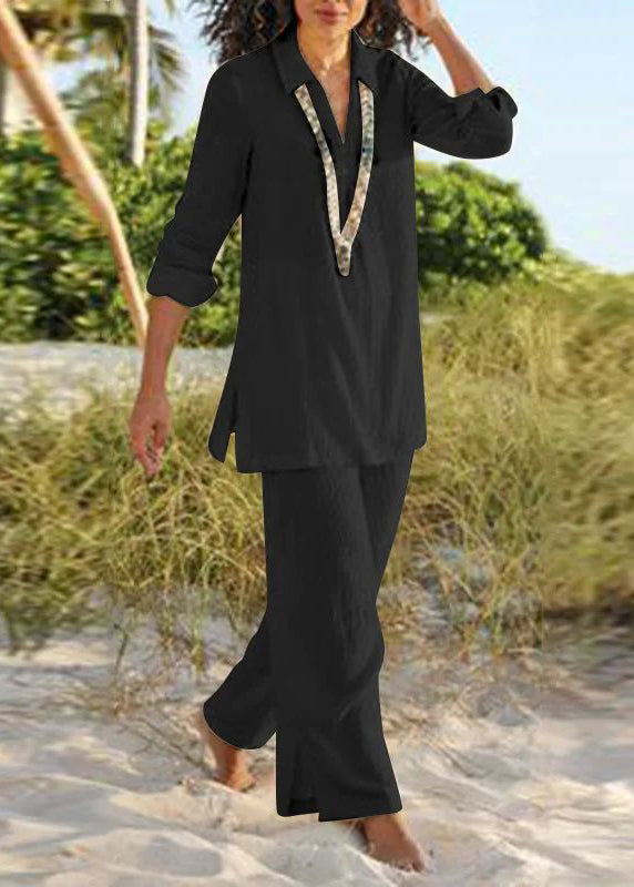 Collar And Natural Khaki Two Leg Pan Pants Shirt Wide Peter