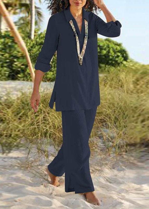 Collar And Natural Khaki Two Leg Pan Pants Shirt Wide Peter