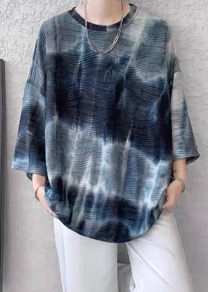 Dye T Sleeve Bracelet Silk O Ice Navy Loose Shirt Tie Mens Neck