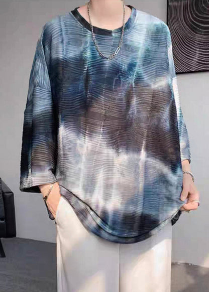 Dye T Sleeve Bracelet Silk O Ice Navy Loose Shirt Tie Mens Neck