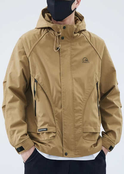 Green Spring Coat Cotton Men New Army Zippered Hooded