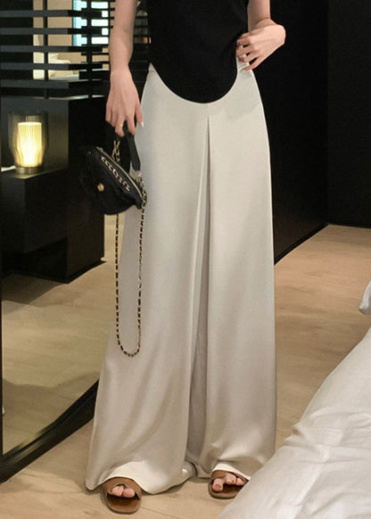 Beige Waist Silk Thin High New Pants Summer