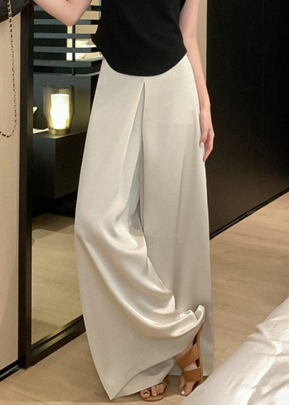 Beige Waist Silk Thin High New Pants Summer