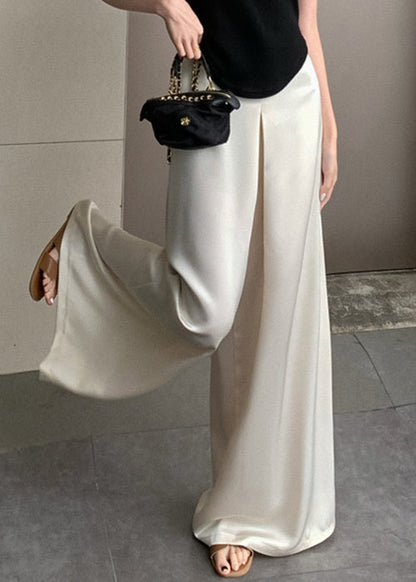 Beige Waist Silk Thin High New Pants Summer