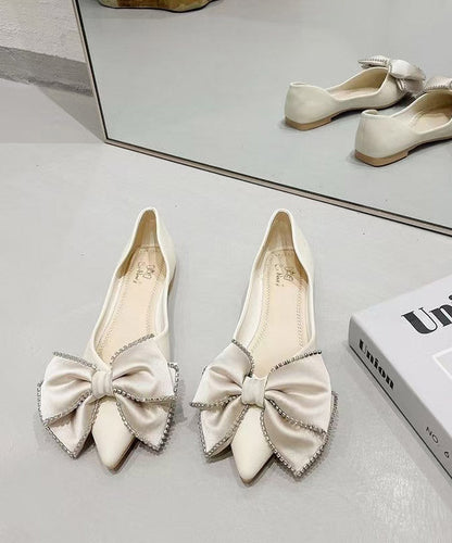 New Shoes Bow Splicing Comfy Flat Black