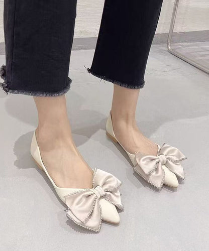 New Shoes Bow Splicing Comfy Flat Black