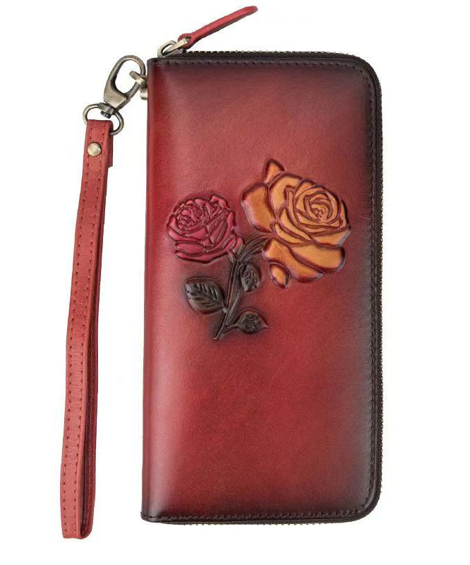 Durable Leather Purse Calf Black Embossed New Wallet