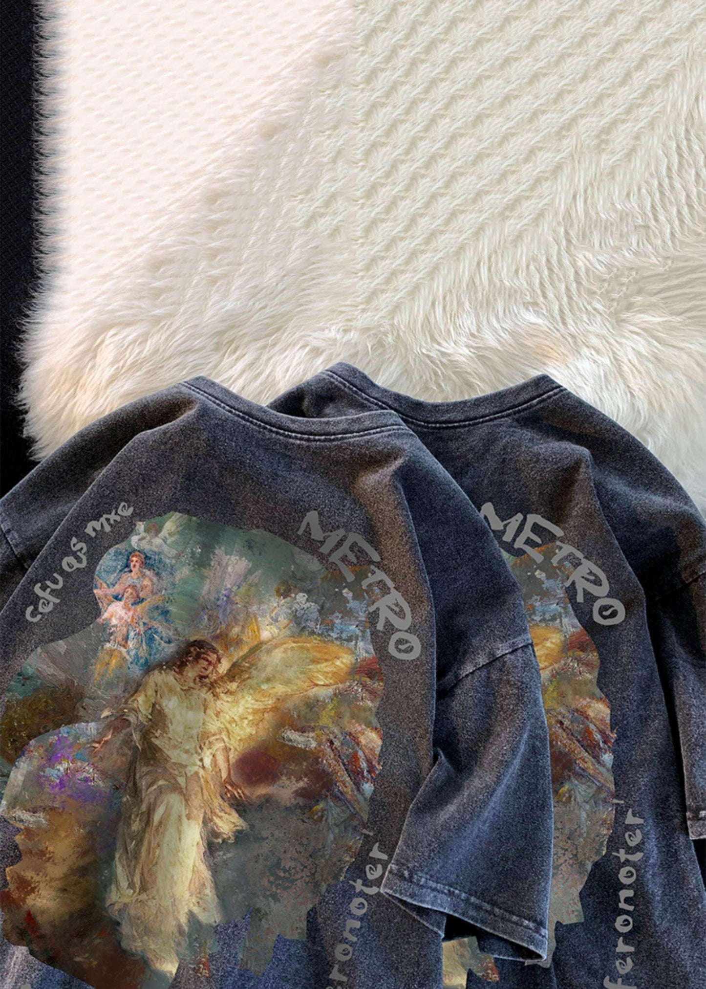 New Black O Neck Print Loose Denim Men T Shirts Summer YL005