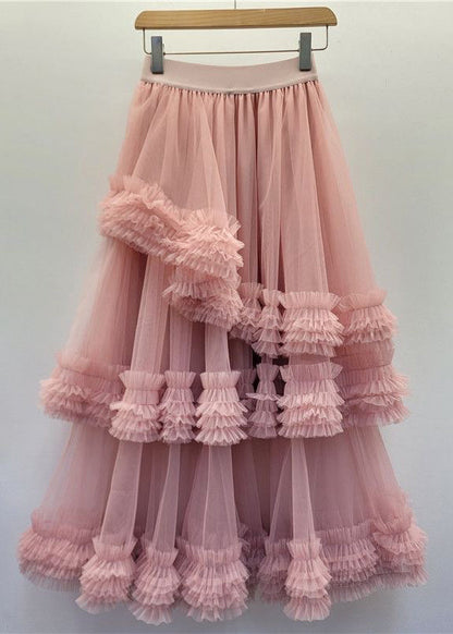 Black Tulle Ruffled Waist Summer Skirt Elastic New