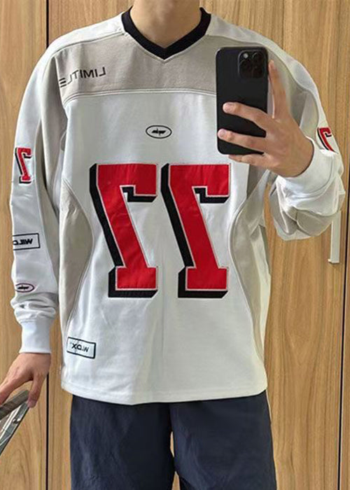 T V Cotton Patchwork Black Neck Mens Shirt New Spring Print