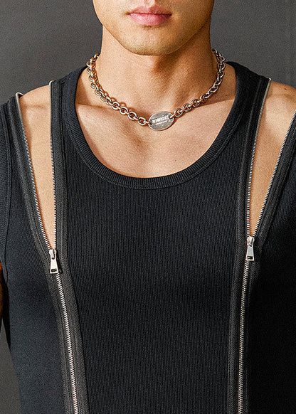 Cotton Up Men Design Original Zip New Tank Summer Black