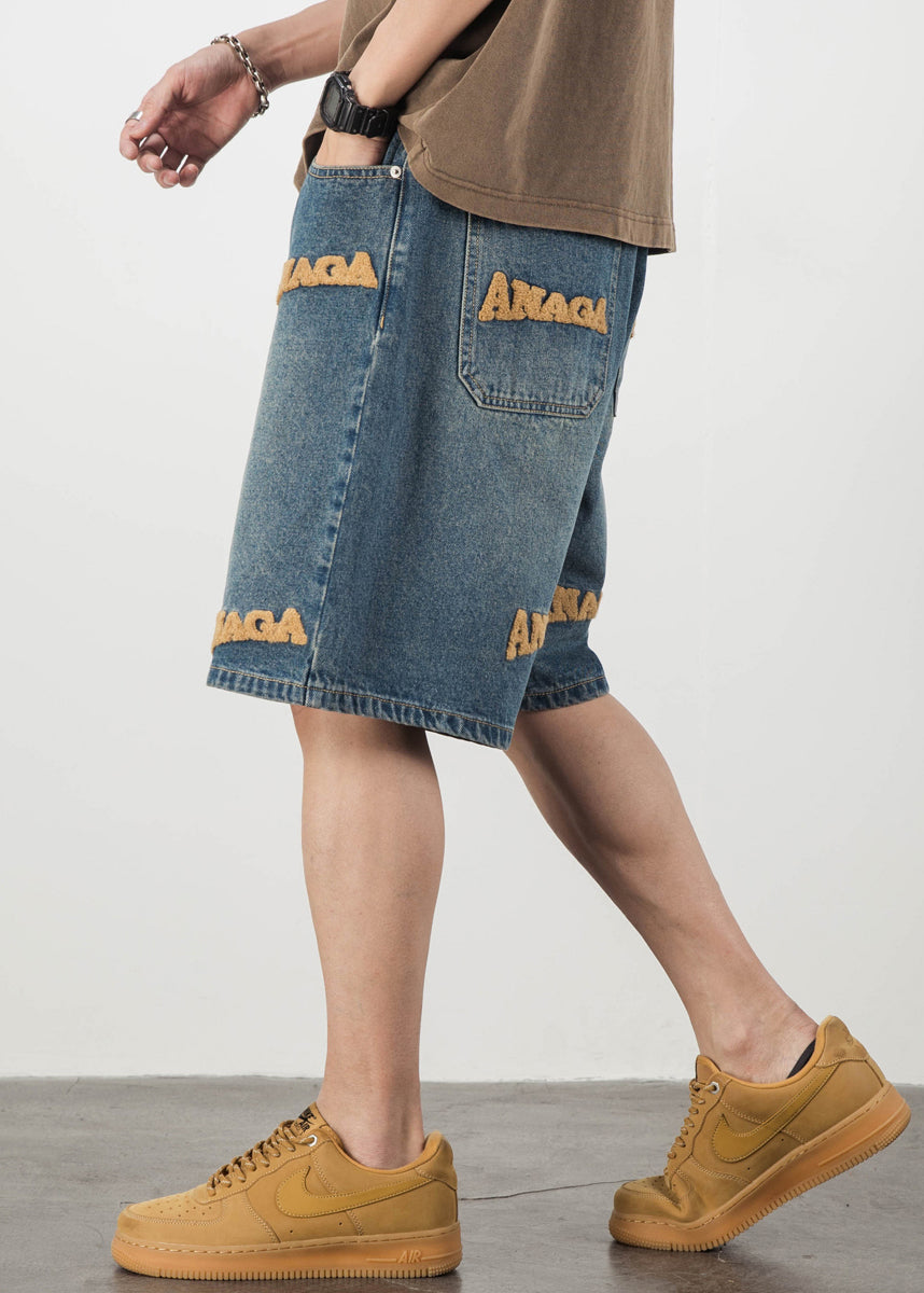 Shorts Mens Letter Men Pockets Pants Summer New Blue