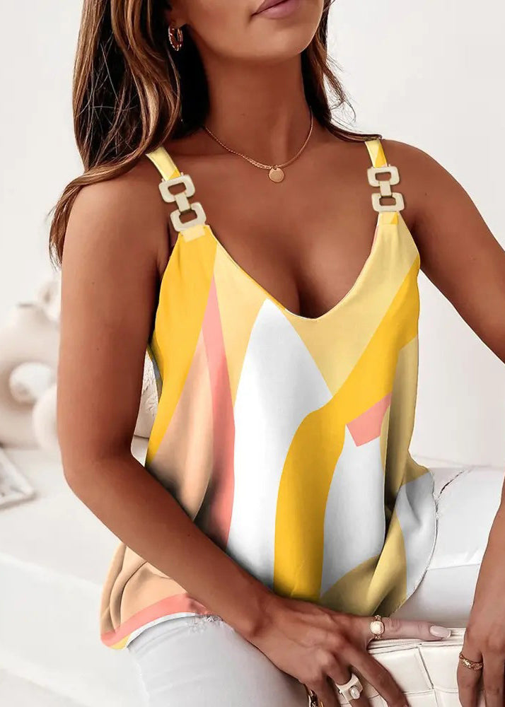 Strap New Summer Tank Striped V Cotton Neck Blue Spaghetti